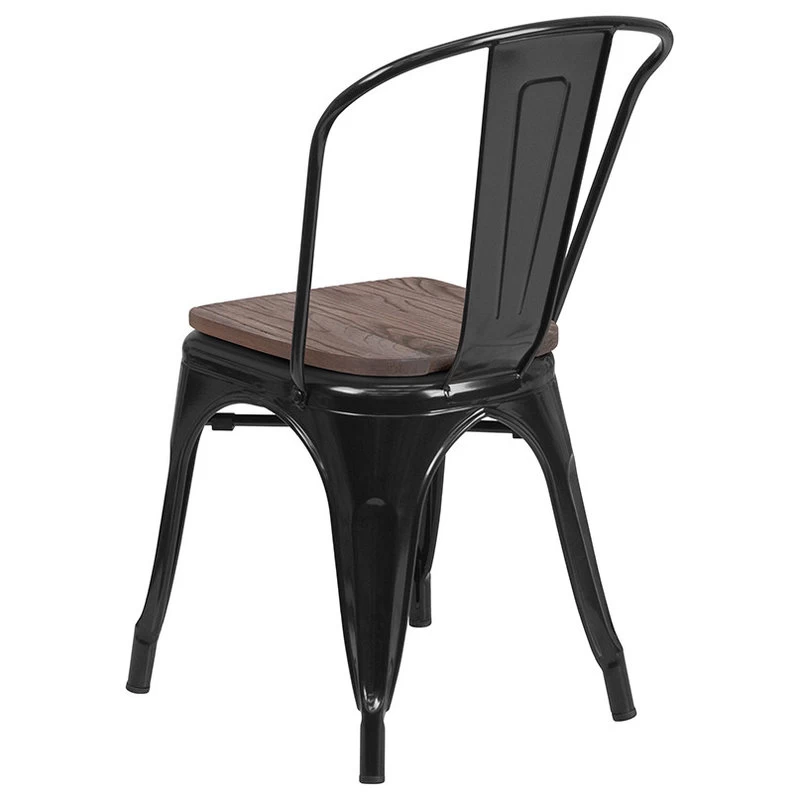Flash Furniture Metal And Plastic Chair In Black Finish CH-31230-BK-WD-GG - Image 3