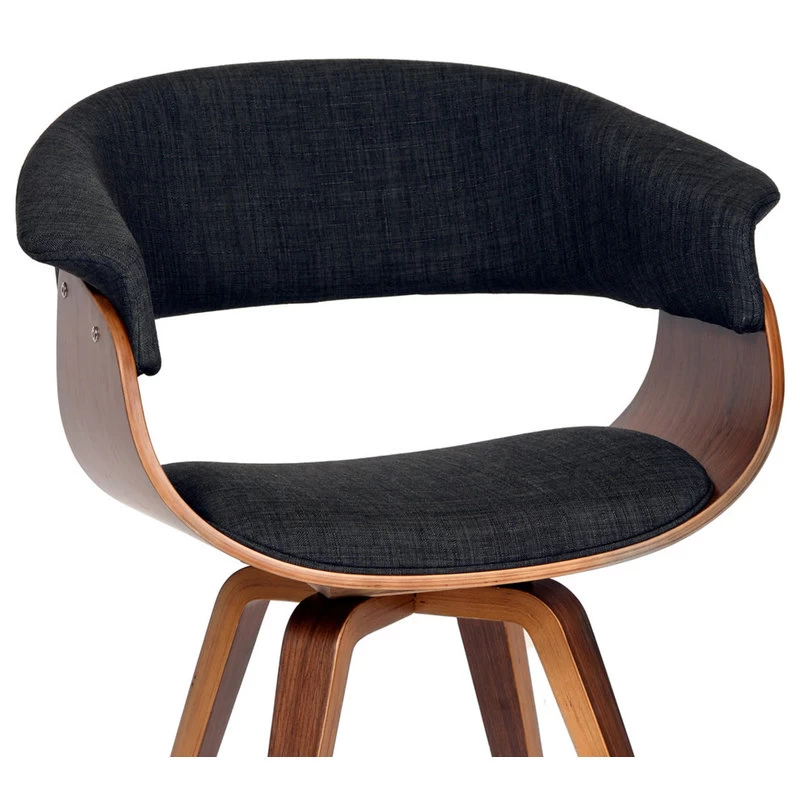 Summer Dining Room Chair, Fabric And Wood, Charcoal And Walnut - Image 3