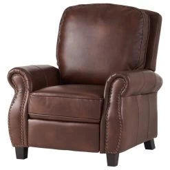 GDF Studio Jasmine 2-Tone Brown Faux Leather Puch Back Recliner