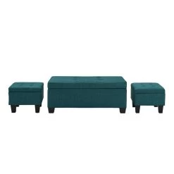 Everett 3-Pack Storage Ottoman, Teal