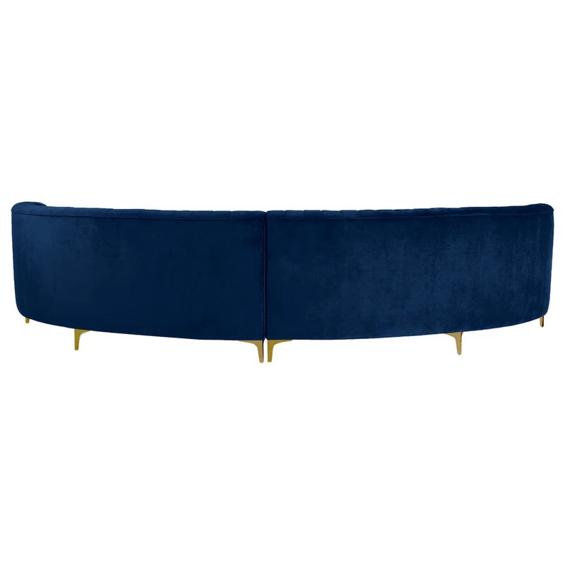 Jackson Velvet 2-Piece Sectional, Navy - Image 5