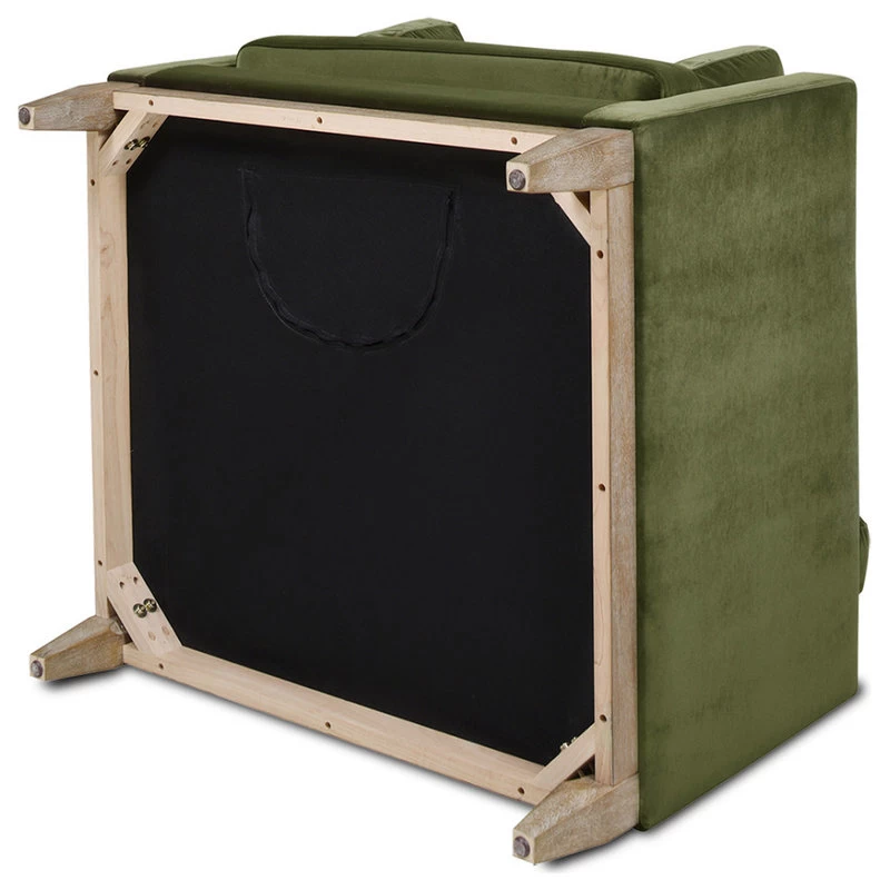 Knox 36" Modern Farmhouse Arm Chair, Olive Green Performance Velvet - Image 12