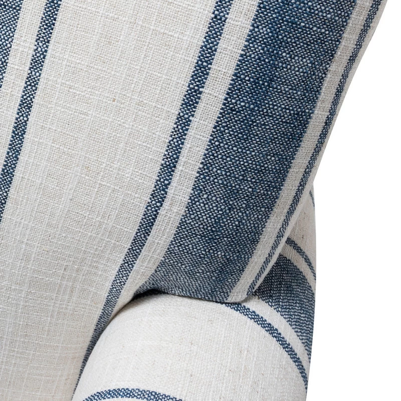 Stripe Armchair With Solid Wood Legs, Navy - Image 8