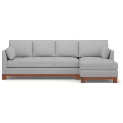 Apt2B Avalon 2-Piece Sectional Sofa, Silver, Chaise On Right