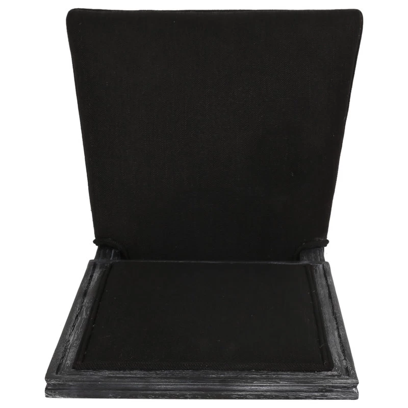 Amy French Country Wood Upholstered Dining Chair, Set Of 2, Black/Gray - Image 10