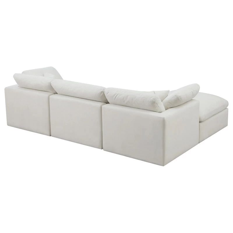 Plush Cloud-Like Comfort Modular 4-Seat Sectional And Ottoman, Cream, Seatin - Image 8