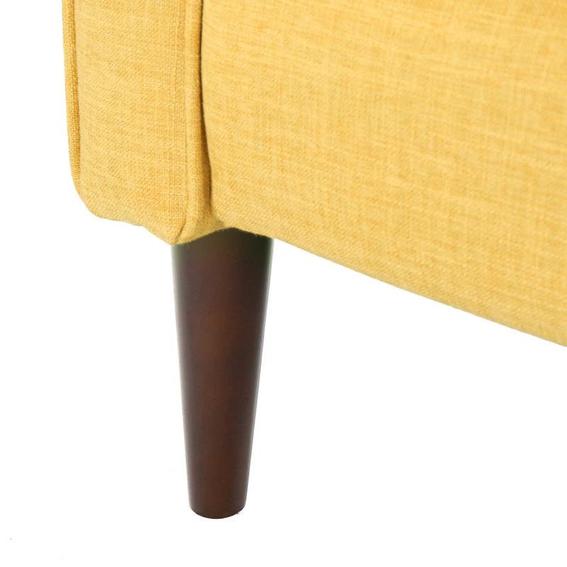 Mason Mid-Century Modern Button Tufted Fabric Recliner, Fabric/Muted Yellow, Single Chair - Image 11