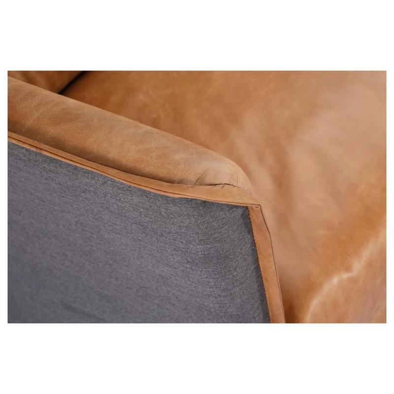Messina Leather Sofa Cigare Tan Leather - Image 5