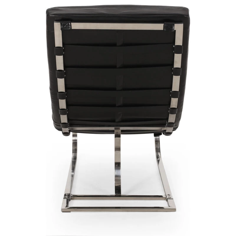 Pearsall Modern Channel Stitch Chaise Lounge, Midnight Black/Silver - Image 5