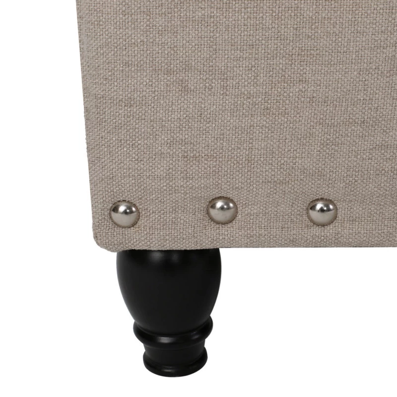 GDF Studio Evvy Fabric Storage Ottoman, Wheat - Image 5