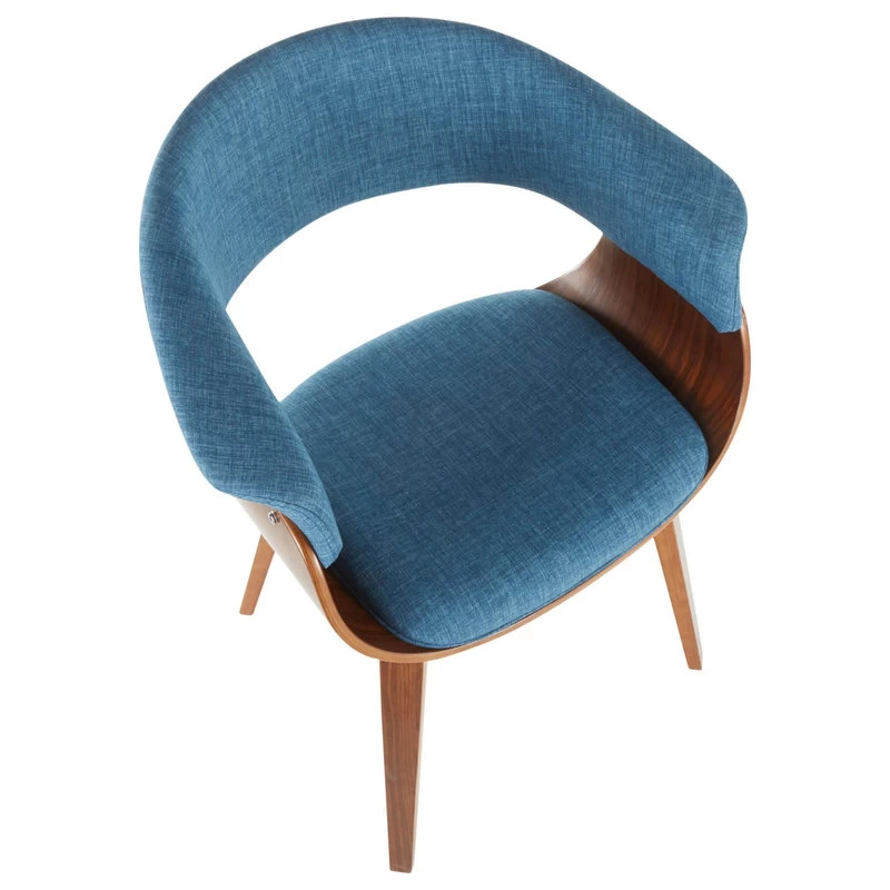 The Antonia Accent Chair, Blue, Fabric And Wood - Image 3
