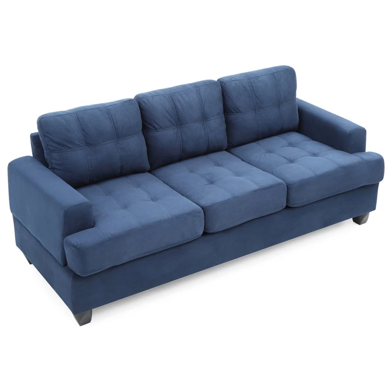 Carmel Suede Sofa, Navy Blue Suede - Image 4