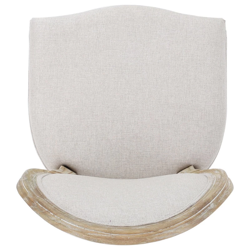 GDF Studio Phinnaeus French Country Fabric Dining Chairs (Set Of 2), Griege/Natural - Image 11