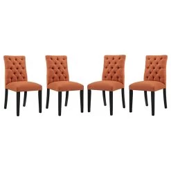 Duchess Dining Chair Fabric Set Of 4, Orange