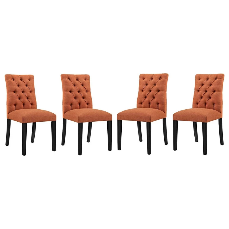 Duchess Dining Chair Fabric Set Of 4, Orange