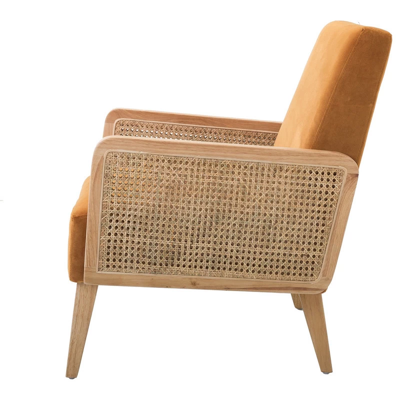 Delphine Cane Accent Chair, Yellow - Image 3