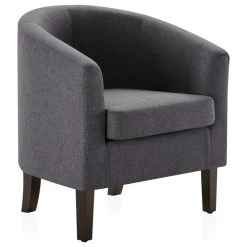 Modern Club Chair Barrel Design, Gray