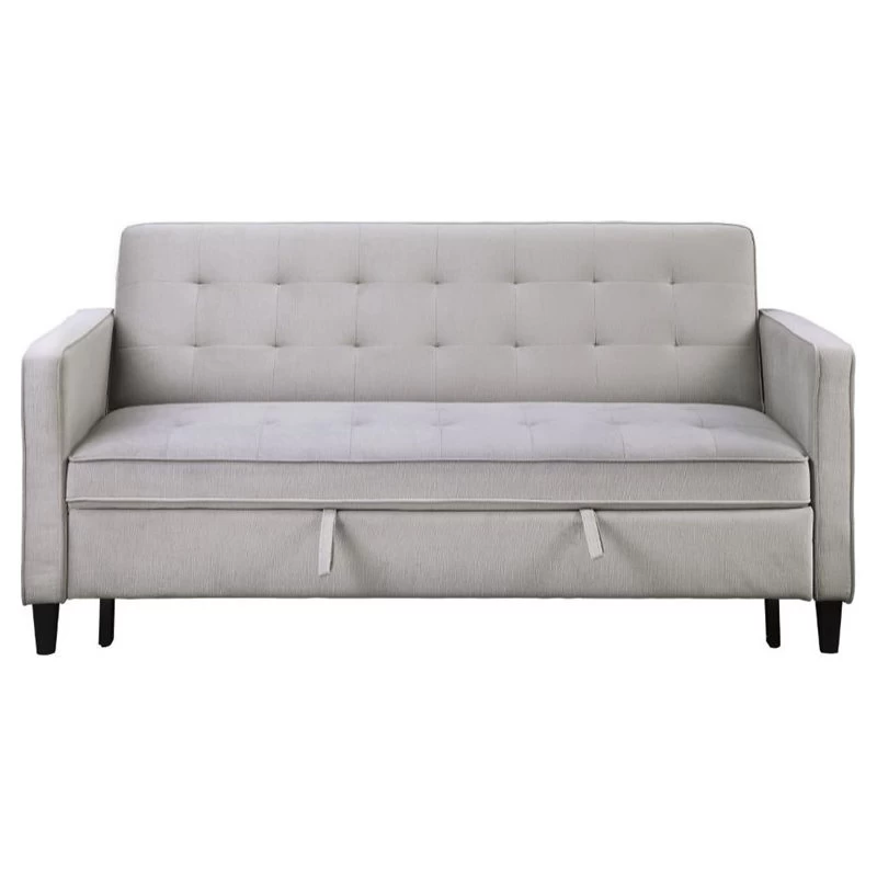 Lexicon Strader Microfiber Convertible Studio Sofa In Dove