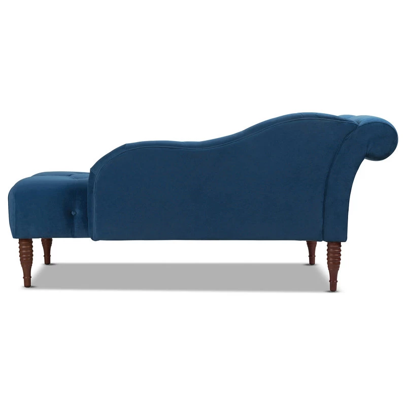 Samuel 66" Tufted Chaise Lounge, Right-Arm Facing, Satin Teal Blue Velvet - Image 7