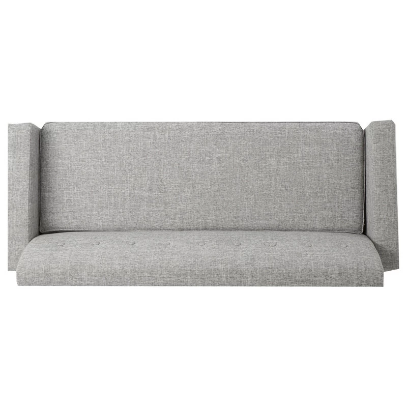 GDF Studio Stratford Mid Century Modern Fabric 3-Seat Sofa, Light Gray Tweed - Image 10
