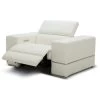 Modern Luxor Reclining Chair With Power Headrests - White Top Grain Leather