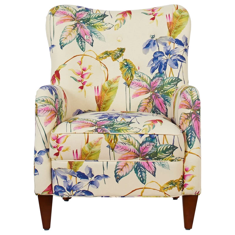 Paradise Upholstered Armchair, Tropical Floral Beige