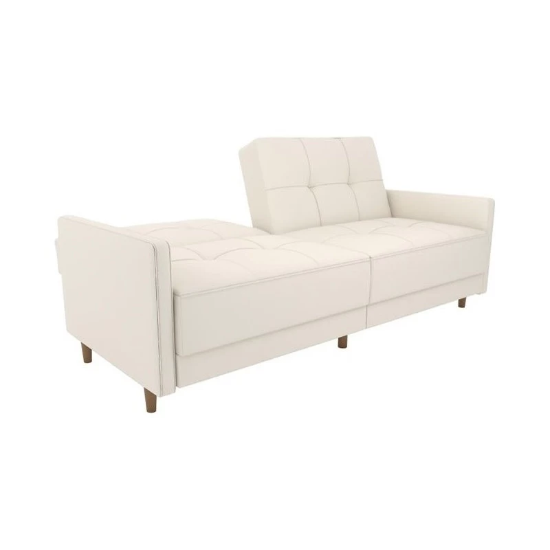 DHP Andora Modern Coil Faux Leather Convertible Sleeper Sofa In White - Image 5
