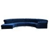 Anabella Velvet Sectional, Navy, 4 Piece