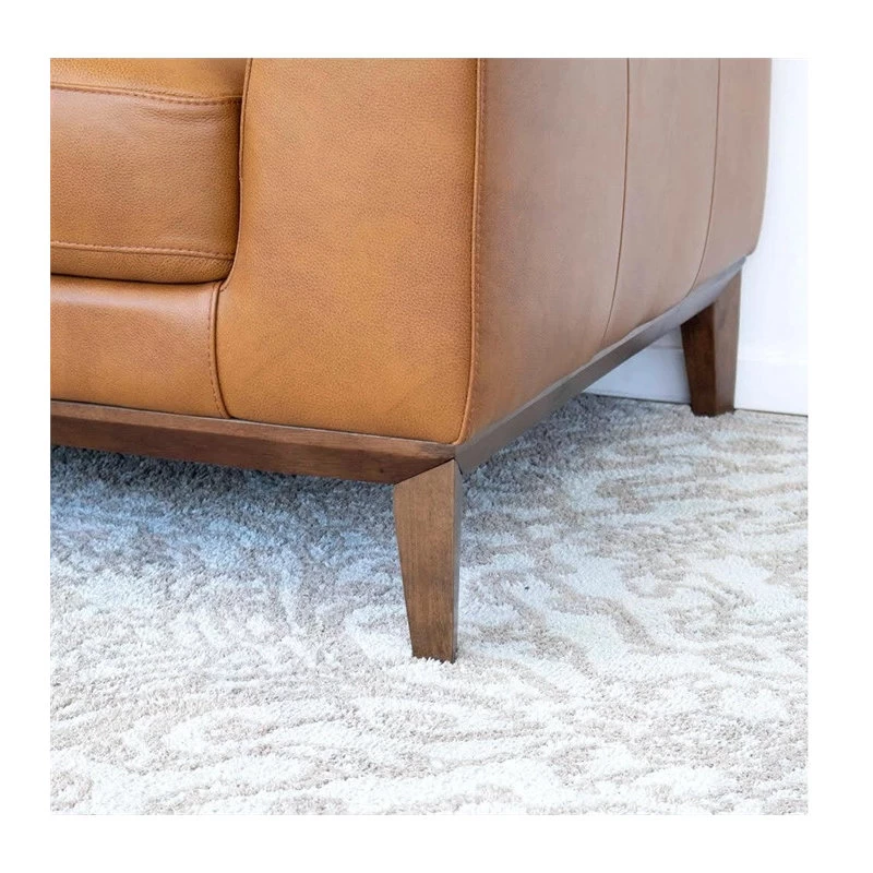 Milton Modern Tufted Living Room Top Leather Corner Sectional Sofa In Cognac Tan - Image 3