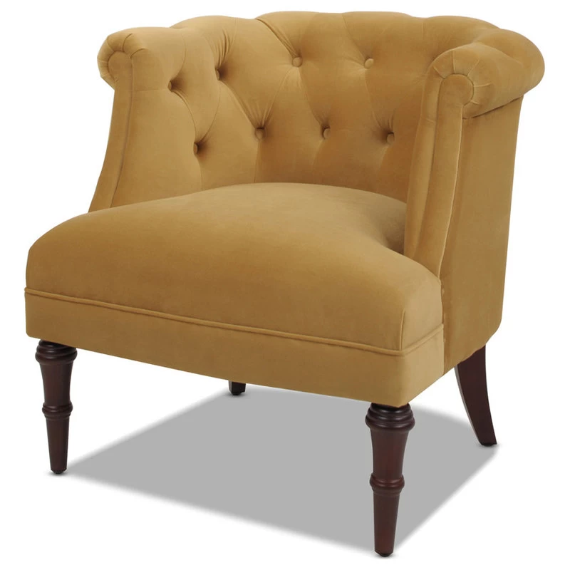 Katherine Tufted Accent Chair, Mustard Gold Velvet - Image 6