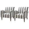 Stripe Armchair Set Of 2, Black