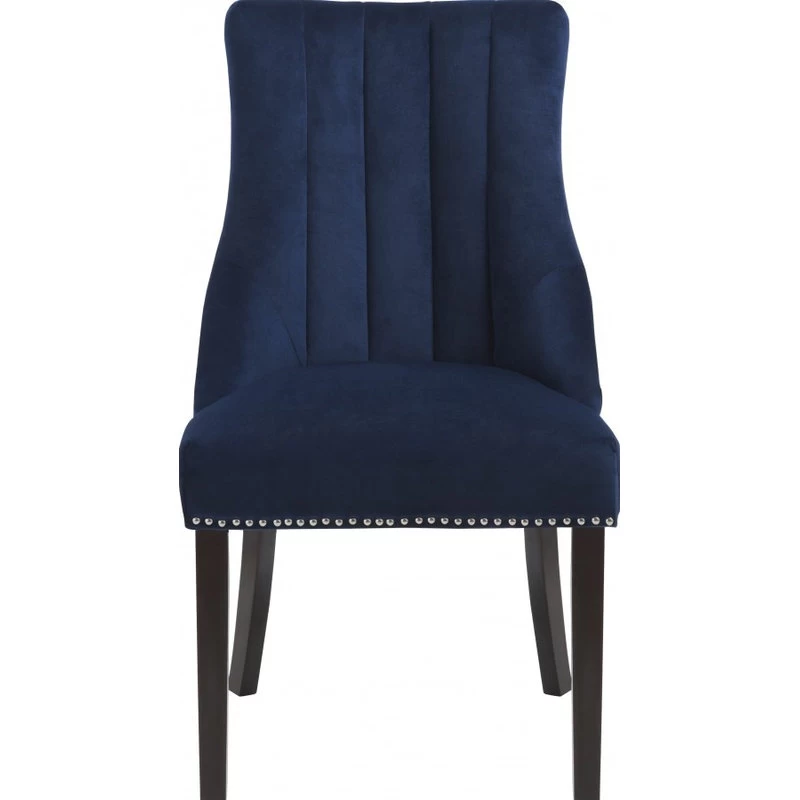 Oxford Velvet Dining Chair, Set Of 2, Navy - Image 3