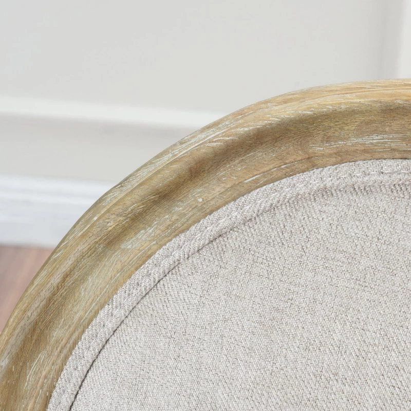 GDF Studio Phinnaeus French Country Fabric Dining Chairs (Set Of 2), Griege/Natural - Image 7