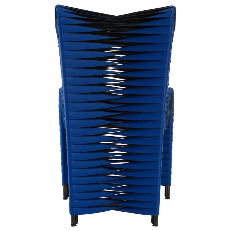 The Bradbury Dining Chair, Blue And Black, Cotton - Image 3