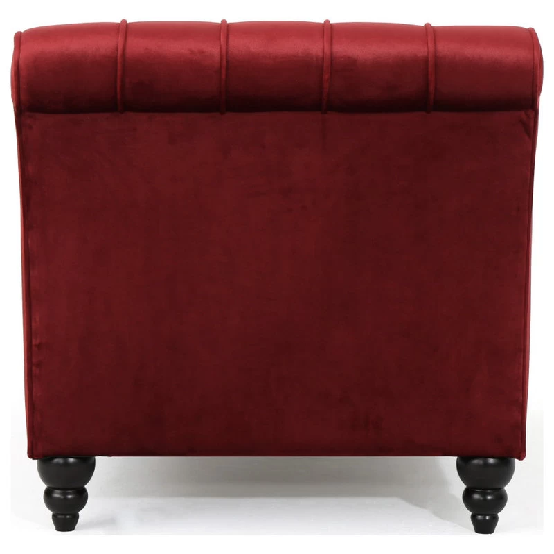 GDF Studio Rafaela Tufted New Velvet Chaise Lounge, Garnet - Image 10