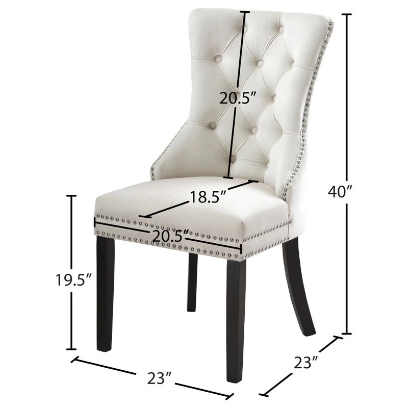 The Monarch Dining Chair, Cream, Velvet, Set Of 2 - Image 8