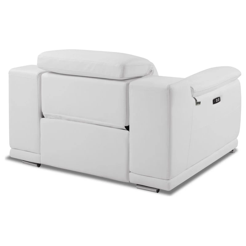 Veneto Italian Leather Power Reclining Chair, White - Image 6
