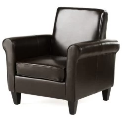 GDF Studio Larkspur Modern Design Leather Club Chair, Brown