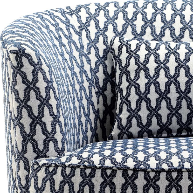 Dmitri Swivel Barrel Chair, Navy, White - Image 4