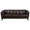 Frances Leather Craft Sofa, Dark Brown