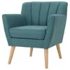 GDF Studio Madelyn Mid Century Modern Fabric Club Chair, Dark Teal