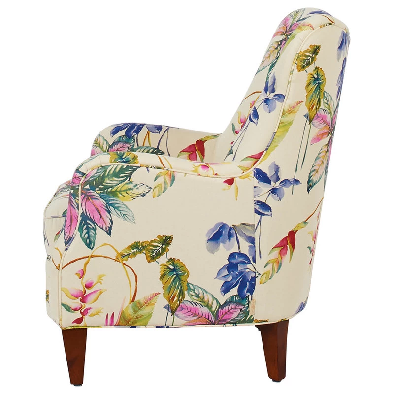 Paradise Upholstered Armchair, Tropical Floral Beige - Image 5