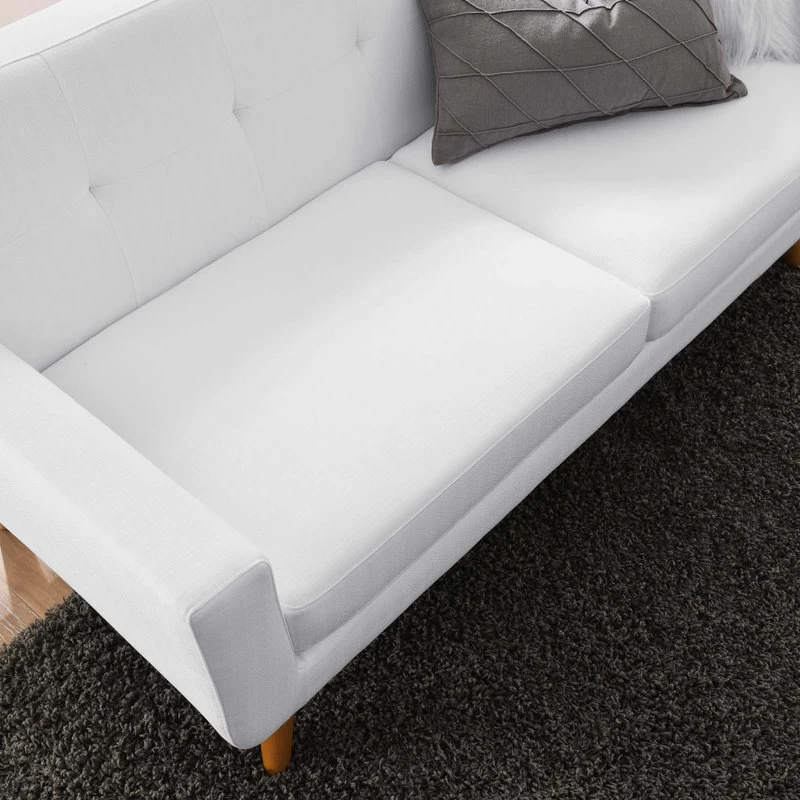 Engage Upholstered Fabric Loveseat, White - Image 6