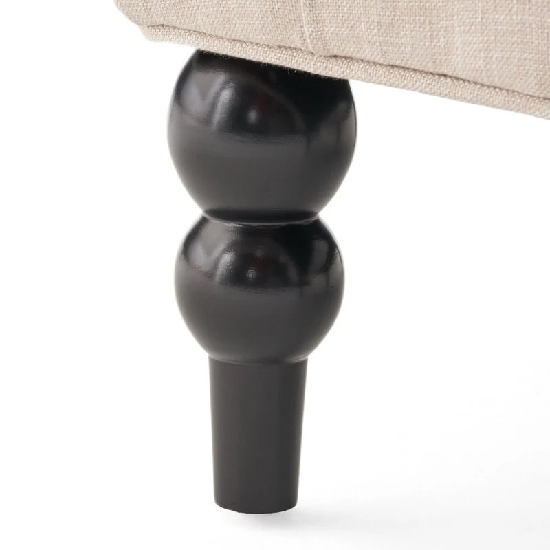 GDF Studio Clarice Tall Wingback Tufted Fabric Accent Chair, Light Beige - Image 7