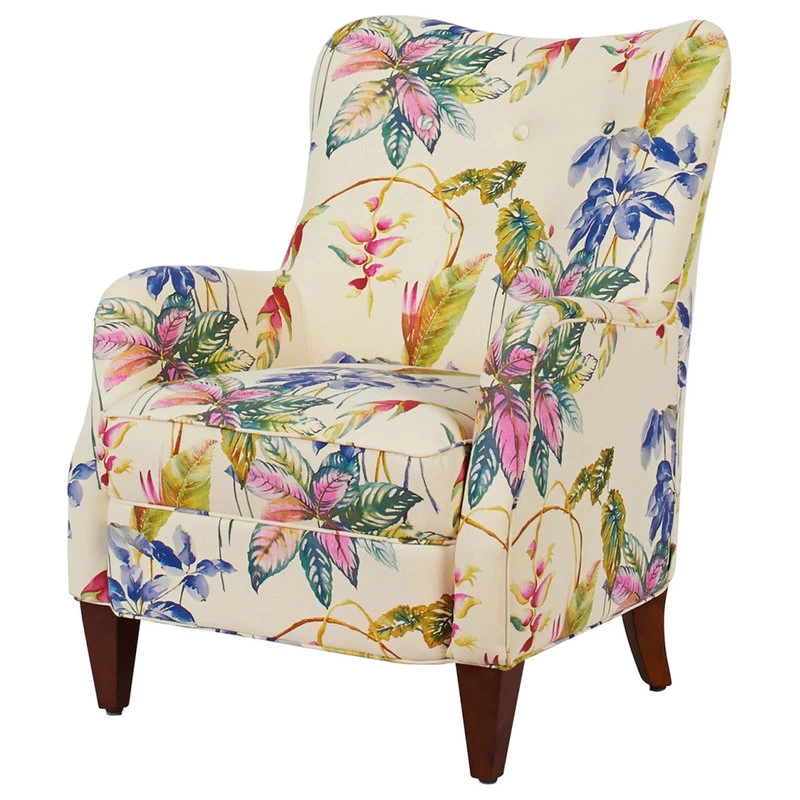 Paradise Upholstered Armchair, Tropical Floral Beige - Image 4