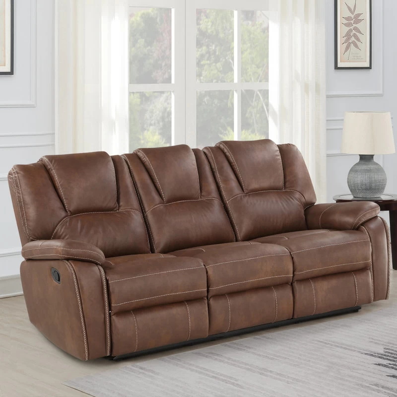 Katrine Manual Reclining Sofa, Brown - Image 8