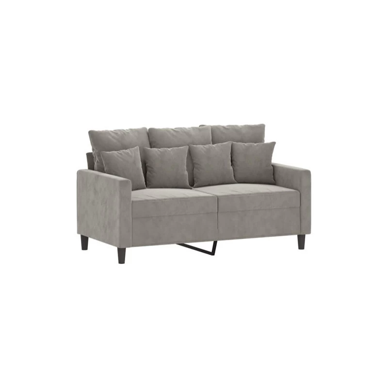 VidaXL 2-Seater Sofa Light Gray Velvet Living Room Lounge Seating Couch Settee