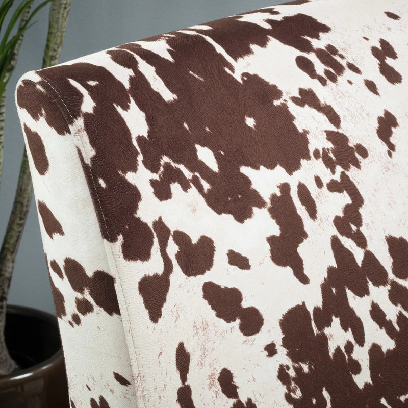 GDF Studio Kalee Contemporary Accent Chair, Cow Print, Matte Black, Fabric - Image 5