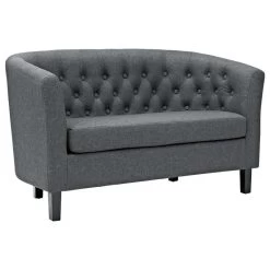 Prospect Upholstered Fabric Loveseat, Gray