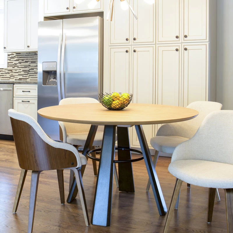 LumiSource Bacci Dining/Accent Chair, Light Gray Wood And Gray Plaid, Wa - Image 5